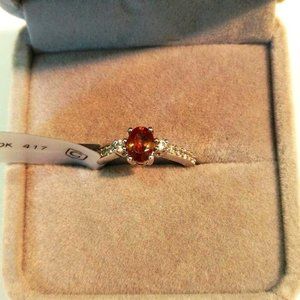 Genuine Color-Change Garnet 10K White Gold Ring